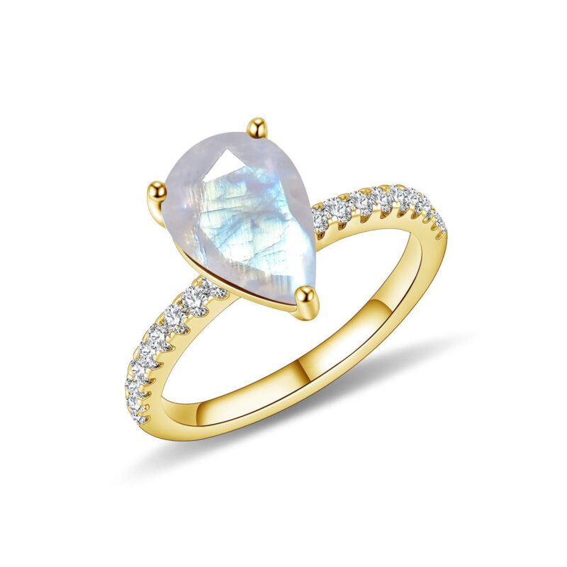 Unique Gold Women's Moonstone Ring