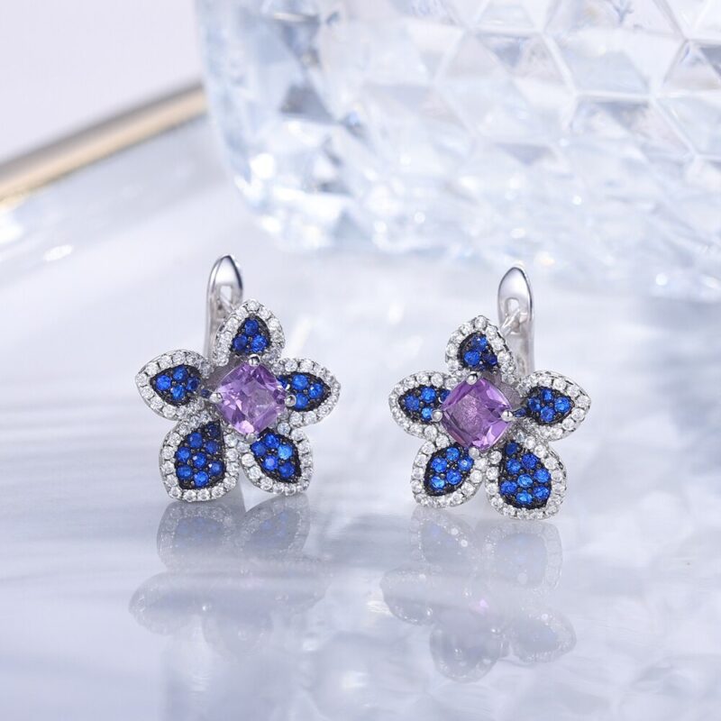 amethyst crystal stud earrings